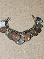 VTG 1950’S 60’S Coins of the World Charm Bracelet S. Africa Mexico