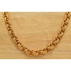 Napier Vintage 24″ Chunky Curb Rope Chain Necklace Gold Heavy Signed 1970s BinBM
