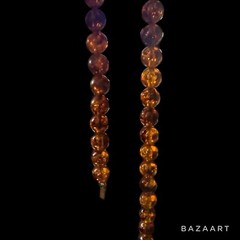 Vtg Honey Amber? Brown Black Swirl Lucite Single Strand Bead Necklace Choker