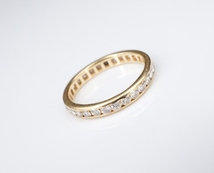 14k Eternity Band Diamond 1 ct Anniversary Wedding Ring Yellow Gold Sz 7 RG5172