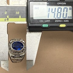 REED & CO Sterling 2008 Lab-Created Sapphire School Ring Size 6