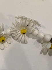 VINTAGE WEST GERMANY SIGNED FLOWER NECKLACE & EARRINGS SET