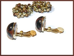 Unique Two Piece Vintage Lucite Clip on Earrings