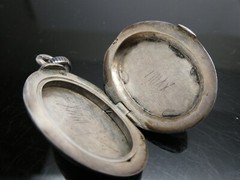 Victorian Antique Niello Sterling Silver 925 Ornate Pendant Locket