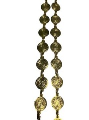 Liz Claiborne Signed Vintage 32″ Double Strand Gold Tone Coin Disc Necklace