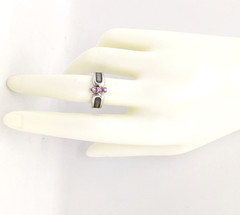 Vintage Elegant RING Silver 925 with Chic Bright Stones -size: 8US (18.5mm)| #46