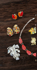 Thanksgiving Fall Autumn Jewelry Lot All Vintage Some Signed