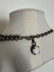 Vintage De Luxe NYC A’Dam Opalescent Glass Carbochon Choker Necklace Indie