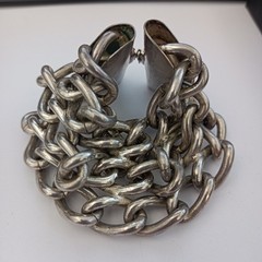 Industrial Machinery Chunky Chain Bracelet Brutalist Heavy Massive Statement VTG
