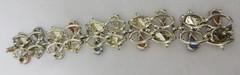 Vintage Gold Tone Pastel Faux Glass Stone and White Enamel Link Bracelet 7 1/2″
