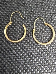 Vintage Stamped Solid 14kt Gold Hoop Earrings 0.43g New Old Stock!