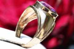 10k yellow gold ring 2.50ct Amethyst size 8.25 solitaire 4.15gr scr2363