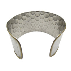 Brutalist Copper Silver and Brass Mixed Metal Cuff Bracelet Vintage