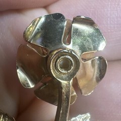 Vintage Moss Agate Simulated Pearl Rose Floral Brooch Pin Love Nature Garden