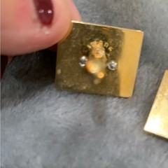 Vintage Swank Antique Car Gold Square Yellow Enamel Cufflinks Signed