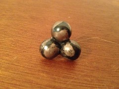 Vintage Mexican Silver Alloy Pair of Ball Form Decorated Screwback Earrings