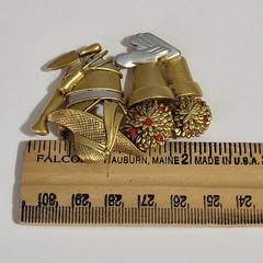 Vtg Danecraft Brooch Pin Gardening Tools Gardner Flower Pots Watering Can Estate