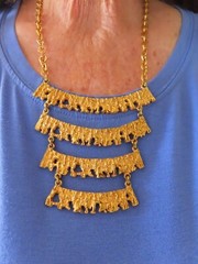 Vintage Gold Tone “Celebrity” 1970’s Brutalist Statement Necklace