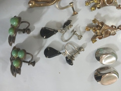 Vintage Clip On earrings and screw on ear rings for non-pierced ears 17 pair lot