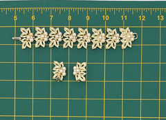 JUDY LEE Bracelet Earrings Set Gold Leaves w/Faux Pearl Clusters AB Accents