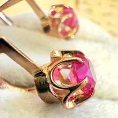 Vintage 14k 583 Rose Gold Soviet Era Earrings – East European – #1709