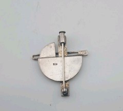 Vintage Sterling Marcasite Modernist Brooch Brutalist Geometric Abstract Pin