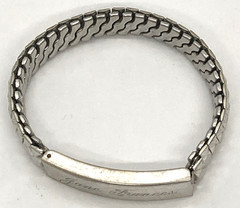 Vintage signed Spiedel expansion ID Bracelet Engraved “Jane Frances” silver tone