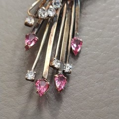 Phyllis 1940s 1950s 12K GF Rhinestone Flower Bouquet Brooch Pendant Convertible