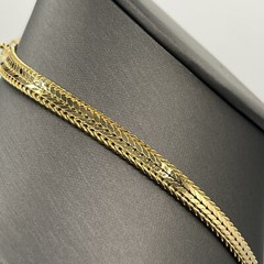 VTG Monte Square Geometric Gold Tone Chain Necklace With Clasp Extender