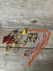 Costume Estate Jewelry Lot Enamel Lucite 1980s 1990s Necklace Bracelet Earrings