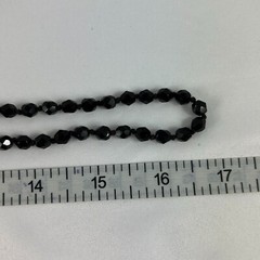 Jet Black Glass Crystals w Spacers Flapper VTG Necklace Strung on Chain 34in