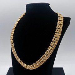 Vintage Napier Textured Link Necklace, Gold‑Tone Cast Chain, 1970s–80s Signed