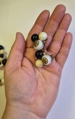 Vintage Tassel Necklace & Earrings Molded Plastic Beads Statement Retro Chunky