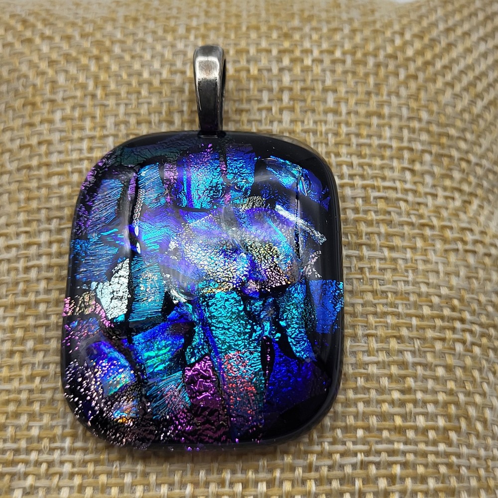 Fabulous artisan Blue art glass pendant OOAK whimsical fun