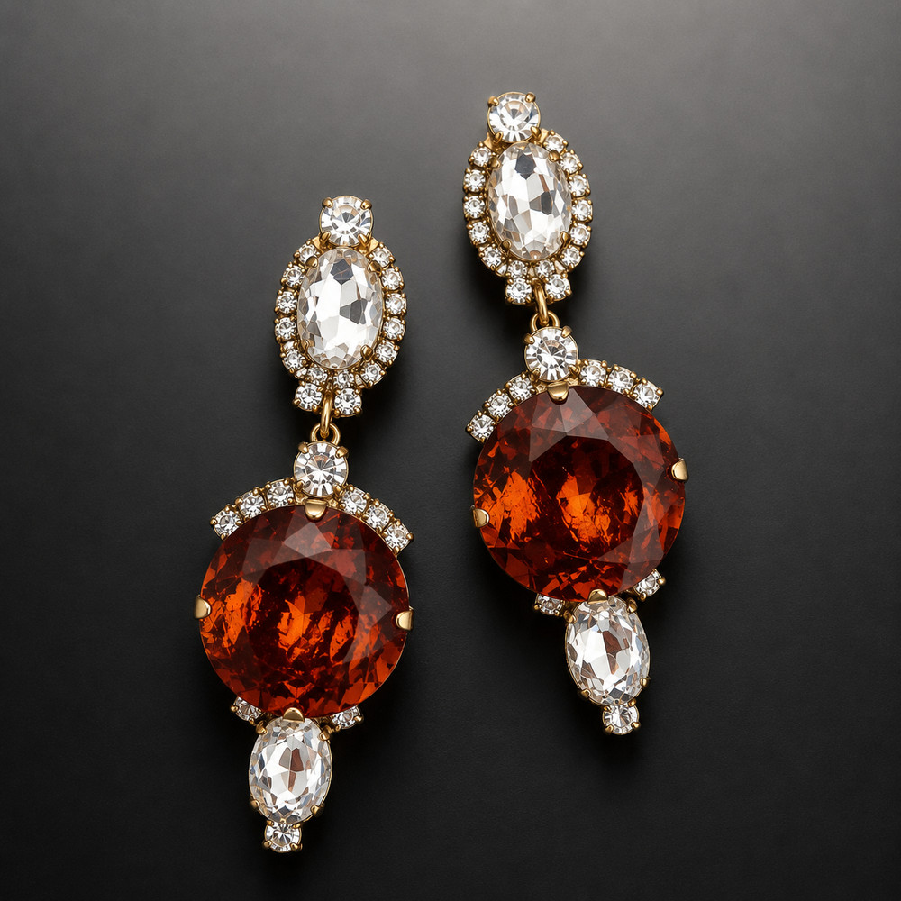 Luxury Rhinestone Long Dangling Clip-On Earrings – FREE SHIPPING