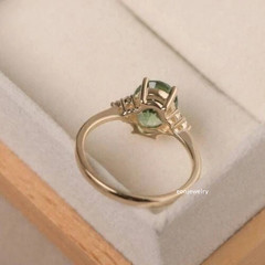 Lab Created Alexandrite 2Ct Oval Cut Solitaire Wedding Ring 14K Yellow Gold Over