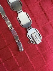 Vtg Siam Sterling Niello 2 Bracelets Earrings Set Black Silver Thailand