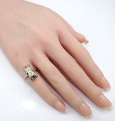 VTG 18K White Gold Art Deco European Cut Diamond & Sapphire Ring Size 5.5 FZ