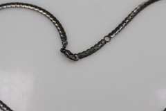 Sterling Silver 925 Modernist style black onyx stone gun metal finish necklace