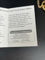 Nolan Miller “Melange of Crystal” Necklace Gold Tone Signed 32” W/box &COA