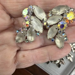 Juliana Vtg Rhinestone 3 piece set necklace bracelet earrings aurora borealis