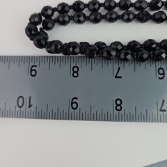 Vintage 2 Black Faceted Glass Beaded Necklace 25 in n 12 in extender