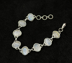 Old Unique Sterling Silver Handmade Bracelet With Natural Good Quality Moonstone