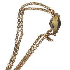 Opal Gold filled Fob Nouveau Slide Necklace 25.25” 1.9mm Chain Gf victorian 9.1g