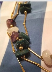 Hobe Necklaces,3 Original Tag, Gemstones, Amethyst 15″, Quartz, 17″ Pink, Green