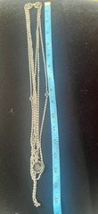 Vintage GOLDETTE Signed 3-Strand Necklace Intaglio Reverse Cameo Pendant As Is
