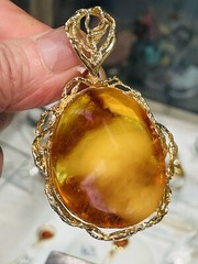 14K Gold Filled Genuine Vintage Baltic Amber Necklace Butterscotch Polish 老琥珀
