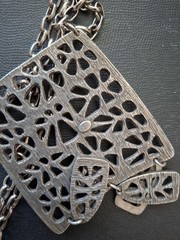 Rare Vtg Signed Louis Giusti Abstract 1960 Pendant Necklace Modernist/Brutalist