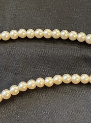 Vintage Designer Lanvin Emerald Rhinestone? Pendant 14k Gold Pearl Necklace