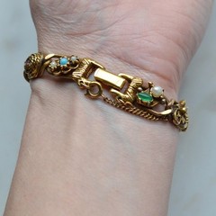 Vintage Signed Goldette N.Y. Victorian Revival Slide Bracelet